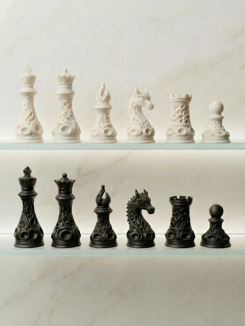 Conjunto 24 peças xadrez 3D
