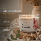 Vela Personalizada com Foto e Frase