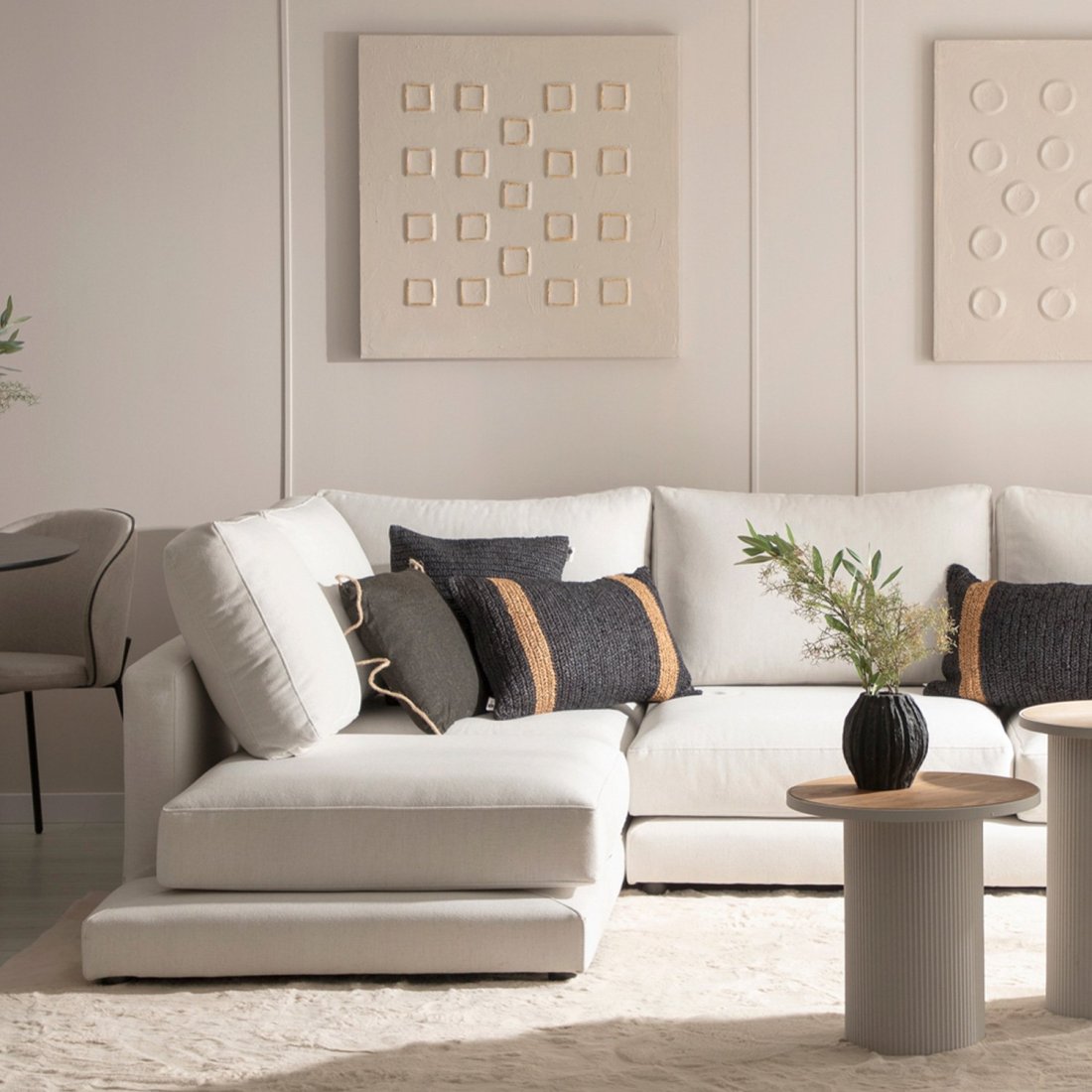Varyag - Sofá chaise longue de 3 lugares