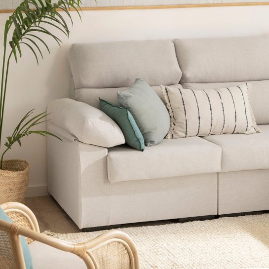 Karlmar - Sofá chaise longue reversível de 3 lugares