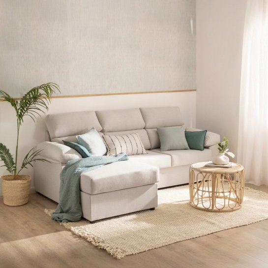 Karlmar - Sofá chaise longue reversível de 3 lugares